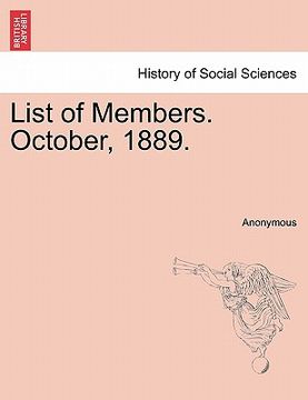 portada list of members. october, 1889.