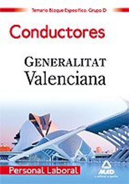 portada Personal Laboral De La Generalitat Valenciana. (Grupo D). Conductores. Temario Bloque Específico
