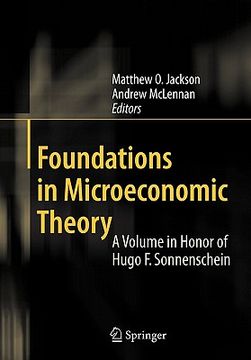 portada foundations in microeconomic theory: a volume in honor of hugo f. sonnenschein (en Inglés)