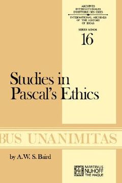 portada studies in pascal s ethics (en Inglés)