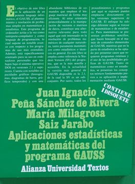 portada Aplicaciones Estadisticas y Matematicas del Programa Gauss