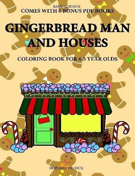 portada Coloring Book for 4-5 Year Olds (Gingerbread man and Houses) (in English)