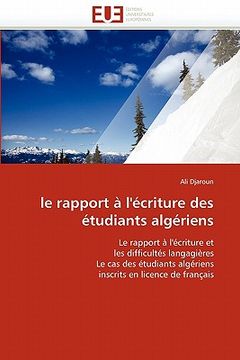 portada le rapport a l'ecriture des etudiants algeriens