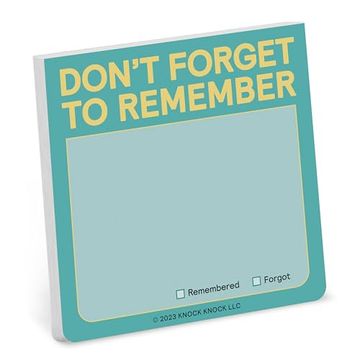 portada Knock Knock Don't Forget to Remember Sticky Note pad (en Inglés)