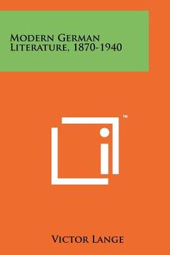 portada modern german literature, 1870-1940