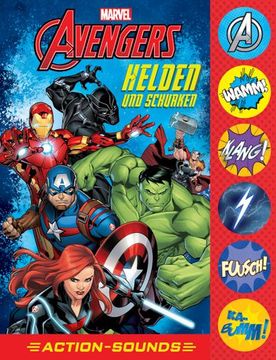 portada Marvel Avengers - Helden und Schurken - Action-Soundbuch mit 6 Geräuschen und 4 Comicgeschichten für Kinder ab 6 Jahren