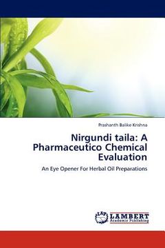 portada nirgundi taila: a pharmaceutico chemical evaluation (en Inglés)