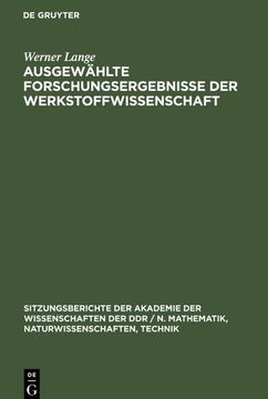 portada Ausgewählte Forschungsergebnisse der Werkstoffwissenschaft (en Alemán)