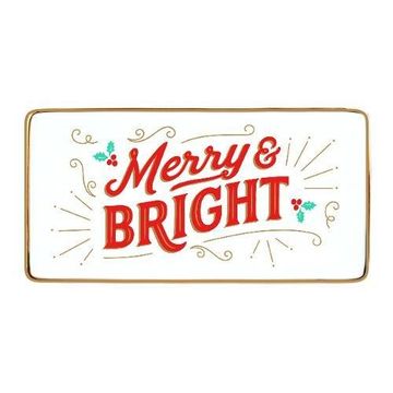 portada Merry & Bright Rectangle Porcelain Tray (in English)