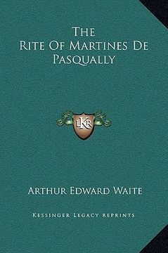 portada the rite of martines de pasqually (in English)