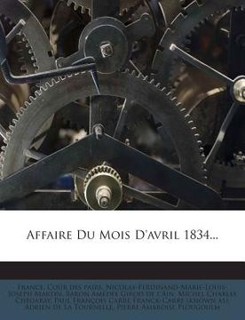portada Affaire Du Mois D'avril 1834... (in French)
