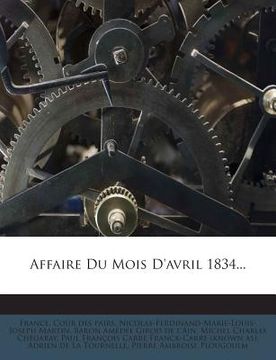 portada Affaire Du Mois D'avril 1834... (en Francés)