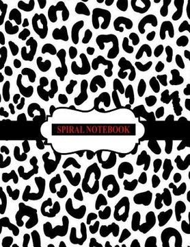 portada Spiral Notebook: Black and White Leopard Notebook, Spiral Journal/ Notebook with Blank Pages - Total 100 Pages Sheets, Size 8.5 x 11 (en Inglés)