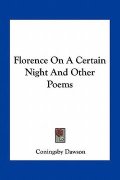 portada florence on a certain night and other poems (en Inglés)