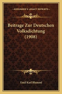 portada Beitrage Zur Deutschen Volksdichtung (1908) (en Alemán)