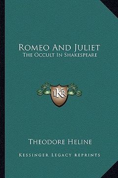portada romeo and juliet: the occult in shakespeare