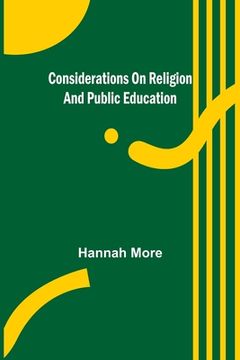 portada Considerations on Religion and Public Education (en Inglés)