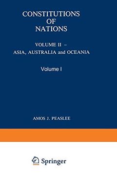 portada Constitutions of Nations: Volume ii - Asia, Australia and Oceania: Asia, Australia and Oceania v. 2 (en Inglés)