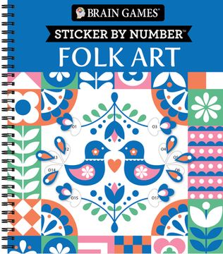 portada Brain Games - Sticker by Number: Folk Art (en Inglés)