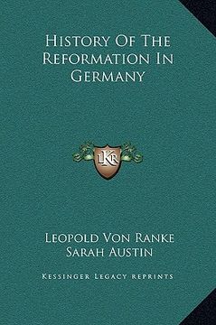 portada history of the reformation in germany (en Inglés)