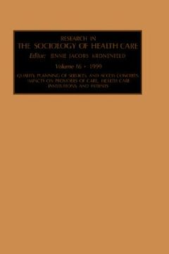portada research in the sociology of health care: vol 16 (in English)