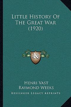 portada little history of the great war (1920) (en Inglés)