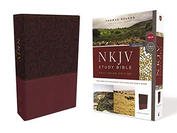 portada Nkjv Study Bible, Leathersoft, Red, Full-Color, Comfort Print: The Complete Resource for Studying God's Word (Thomas Nelson) (en Inglés)