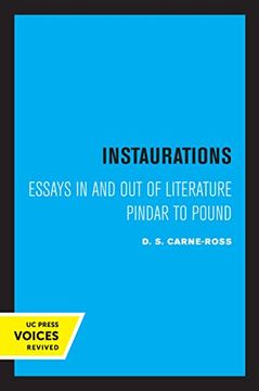 portada Instaurations: Essays in and out of Literature Pindar to Pound 