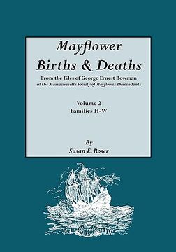 portada mayflower births & deaths, from the files of george ernest bowman at the massachusetts society of mayflower descendants. volume 2, families h-w. index (in English)