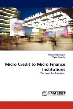 portada micro credit to micro finance institutions (en Inglés)