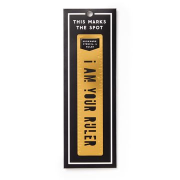 portada Brass Monkey i am Your Ruler – Metal Bookmark Stencil With Matte Gold Plated Finish for Reading Measuring and Stenciling