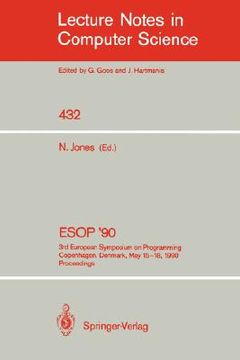 portada esop '90: 3rd european symposium on programming, copenhagen, denmark, may 15-18, 1990, proceedings (en Inglés)