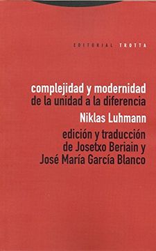 portada Complejidad y Modernidad: De la Unidad a la Diferencia (in Spanish)