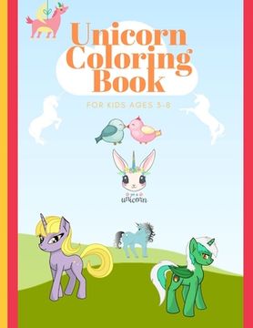 portada Unicorn Coloring Book for Kids Ages 3-8 (in English)