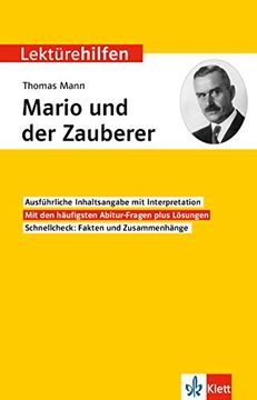 portada Klett Lektürehilfen Thomas Mann, Mario und der Zauberer: Interpretationshilfe für Oberstufe und Abitur (en Alemán)