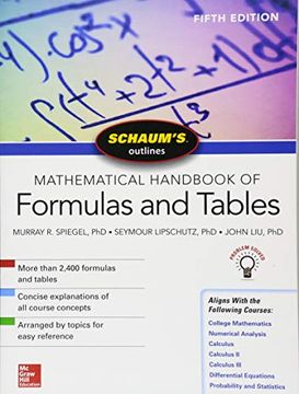 portada Schaum's Outline of Mathematical Handbook of Formulas and Tables, Fifth Edition (Schaums Outlines Mathematical) (in English)