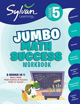 portada 5th Grade Jumbo Math Success Workbook: Activities, Exercises, and Tips to Help Catch up, Keep up, and get Ahead (Sylvan Math Jumbo Workbooks) (en Inglés)