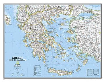 portada National Geographic Greece Wall Map - Classic (30.25 X 23.5 In) (en Inglés)