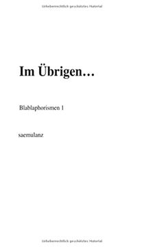 portada Im Übrigen. (in German)