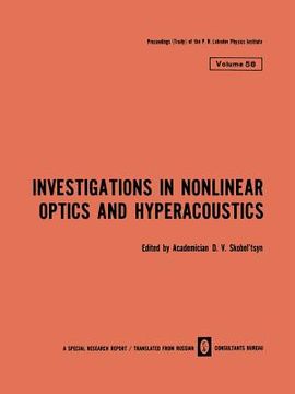 portada Investigations in Nonlinear Optics and Hyperacoustics (en Inglés)