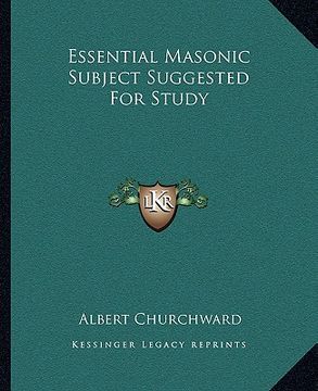 portada essential masonic subject suggested for study (en Inglés)