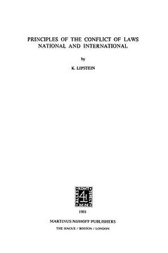 portada principles conflict of laws, nat & intl, revised ed 'the gen prin (en Inglés)