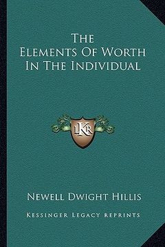 portada the elements of worth in the individual (en Inglés)