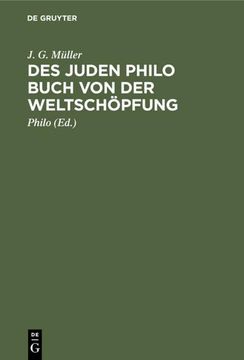 portada Des Juden Philo Buch von der Weltschöpfung (en Alemán)