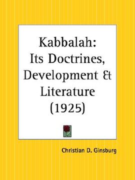portada kabbalah: its doctrines, development and literature