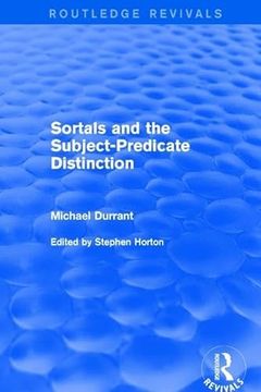 portada Sortals and the Subject-Predicate Distinction (2001)