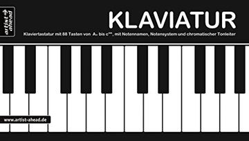 portada Klaviatur: Ausklappbare Klaviertastatur mit 88 Tasten von a'' bis C''''', mit Notennamen, Notensystem und Chromatischer Tonleiter (360G-Kartonpapier). (en Alemán)