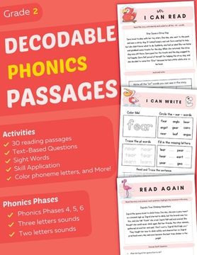 portada Decodable Phonics Passages Grade 2: Strengthen Reading and Comprehension Skills for Kids, Fun and Engaging Decodable Texts and More with Phonics and S