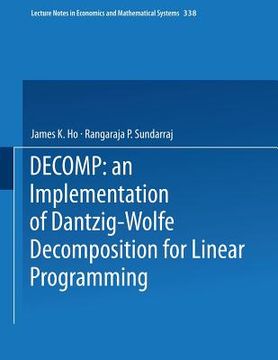 portada decomp: an implementation of dantzig-wolfe decomposition for linear programming (en Inglés)
