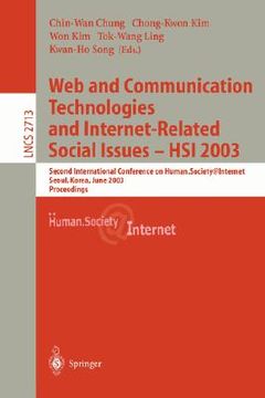 portada web communication technologies and internet-related social issues - hsi 2003: second international conference on human society@internet, seoul, korea,